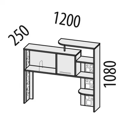 Стол компьютерный с надстройкой Мегаполис 55.15 55.23 Сосна Астрид_4