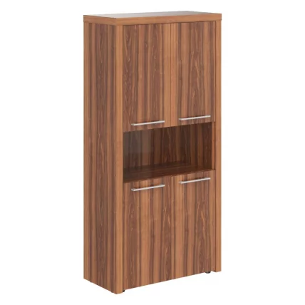 Шкаф с 2-мя комплектами глухих малых дверей и топом ZENN ZHC 85.4 Орех Даллас_0