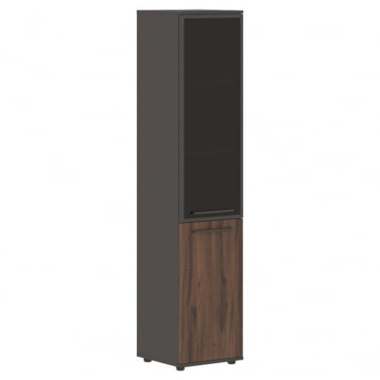 Шкаф-колонка комбинированная с дверью в металлической раме правый EDIS EHCS 42.7 R Дуб Денвер темный Мокко Мокко_0