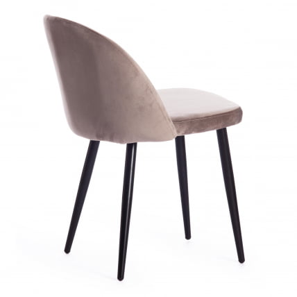 Стул MELODY (mod. 4997) металл/вельвет, 52х49х78см, серо-бежевый/черные ножки_2