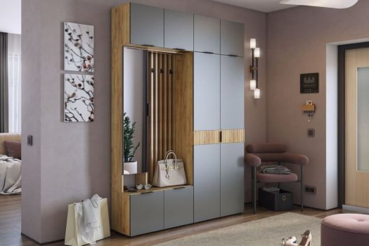 Шкаф двухдверный Бери MPR-024 Дуб крафт золотой/графит_10