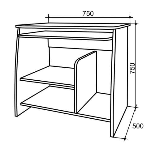 Компьютерный стол Кроха Ясень шимо темный_1