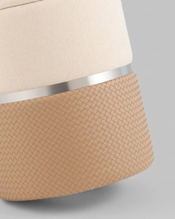 Пуф Кэрри с ящиком бежевый шенилл с экокожей_5