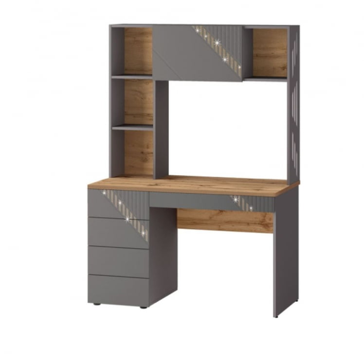 Стол с надстройкой (лев/прав) Монако 902.301 Дуб Вотан Оникс Графит_0