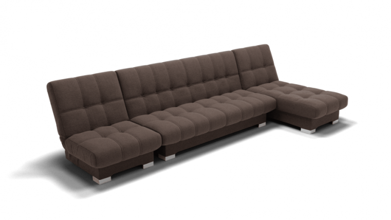 Диван Хьюстон-3 угол левый/правый (ЗР) Цвет фасада: Коричневый; Тип: Левый/правый; Материал фасада: Металл/Велюр_0