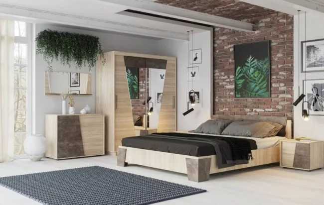 Тумба левая Санремо ТМ-003 Дуб сонома светлый Ателье темное_2