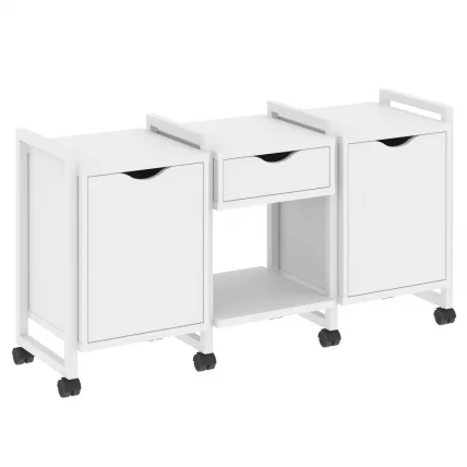 Тумба на колесных опорах наборная. Вариант №7 LOFT VR.L-TN-7.K Металл белый Белый Бриллиант_0