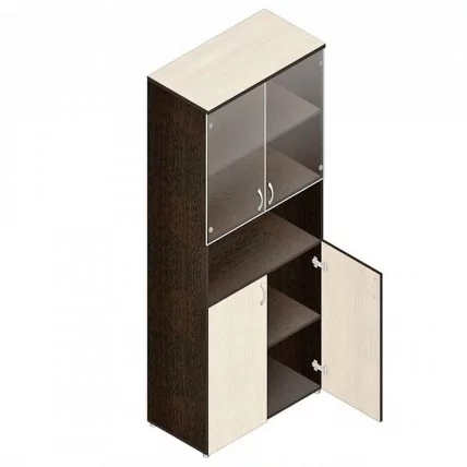 Шкаф для документов с прозрачными стеклами Р.Ш-4СБ Венге_0