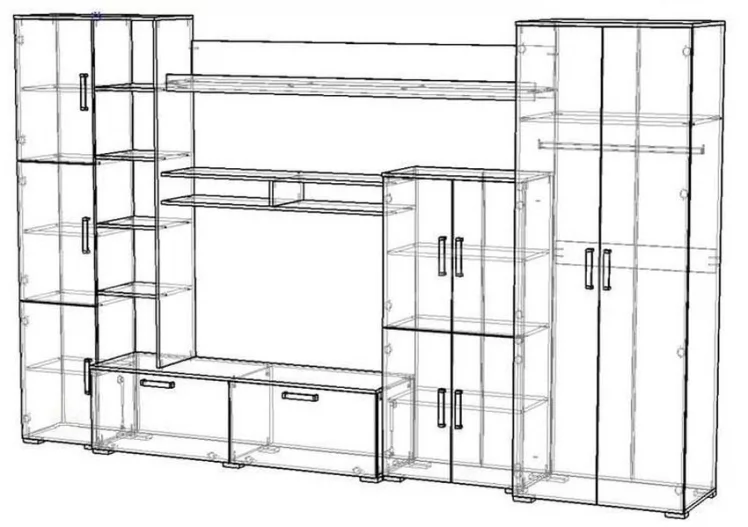 Гостиная Атлантида 5 Венге Дуб молочный_5