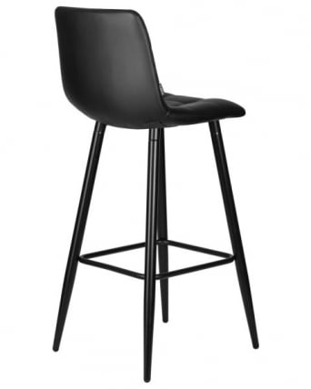 Стул барный DOBRIN NICOLE (черные матовые ножки, черная экокожа (P-01)) 2 шт_4