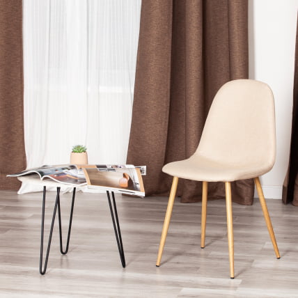 Стул BREEZE (mod. 4724) металл/ткань, 44х48х87см, бежевый/натуральное дерево_8