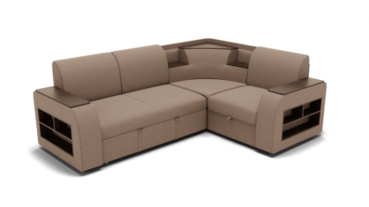 Диван Фараон (ЗР) Цвет фасада: Светло коричневый; Тип: Универсальный; Материал фасада: Металл/Велюр_0