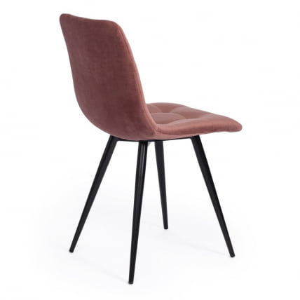 Стул CHILLY (mod. 7095) ткань/металл, 45x53х88 см, высота до сиденья 50 см, коралловый barkhat 15 /черный_2