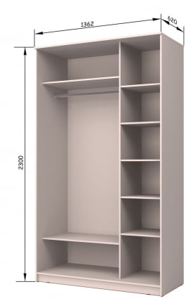 Шкаф-купе Хит-23-14-77 Орхидея Белая шагрень_1