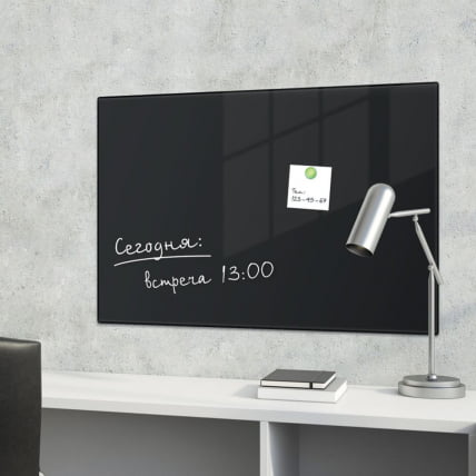 Доска магнитно-маркерная стеклянная BRAUBERG 40х60 см Черная_4