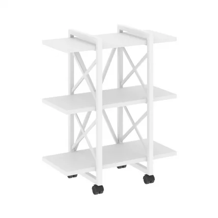 Стеллаж на колесных опорах - 3 полки LOFT  VR.L-MST.K-3.4V Металл белый Белый Бриллиант_0