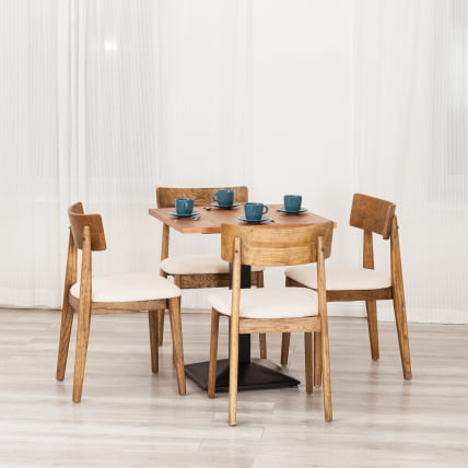 Стул ТХОР дерево вяз/ткань лен, груша№3/бежевый лен, 50х48х81,5 см / THOR_11