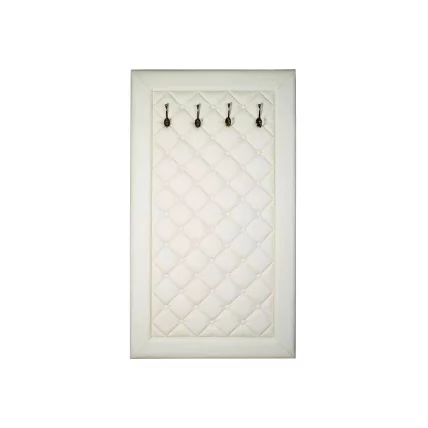 Вешалка в прихожую Сильвия Н3 эко-кожа Молочный Белый ясень_0