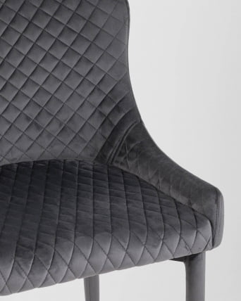 Стул мягкий Ститч велюр ножки Серый_8