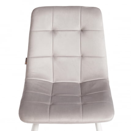 Стул CHILLY (mod. JSC-220) Велюр/металл , 44,5х52,5х88 см, Light grey (светло-серый) HLR14 / белый_6
