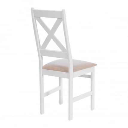 Стул CROSSMAN NEW, Многослойный березовый шпон, 41х40х100 см, white/велюр бежевый_2