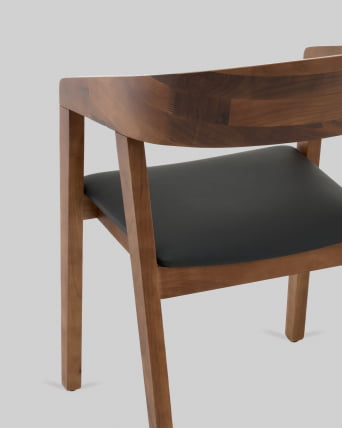 Стул Вудкерри каркас дерево цвет темный орех экокожа черный_6