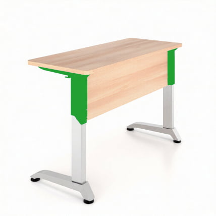 Парта двухместная Де Гласси Н (рост 3-5)  ЛДСП Дуб Сантана/ Металл Серый+Зеленый_0