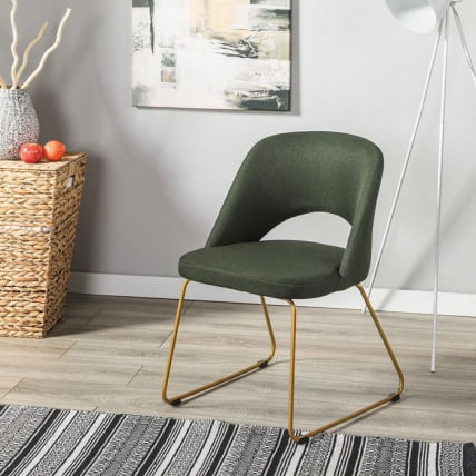 Кресло Ларс темно-зеленый/Линк золото / Lars_4
