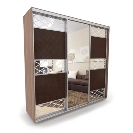 Шкаф-купе 3-х дверный Акцент-Лайн КР 2100х600 Ясень шимо тёмный_0