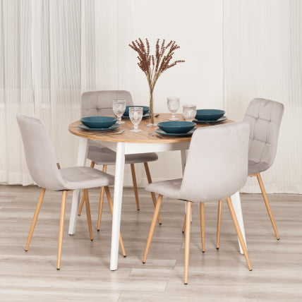 Стул CHILLY (mod. JSC-220) Велюр/металл , 44,5х52,5х88 см, Light grey (светло-серый) HLR14 / натуральный_10