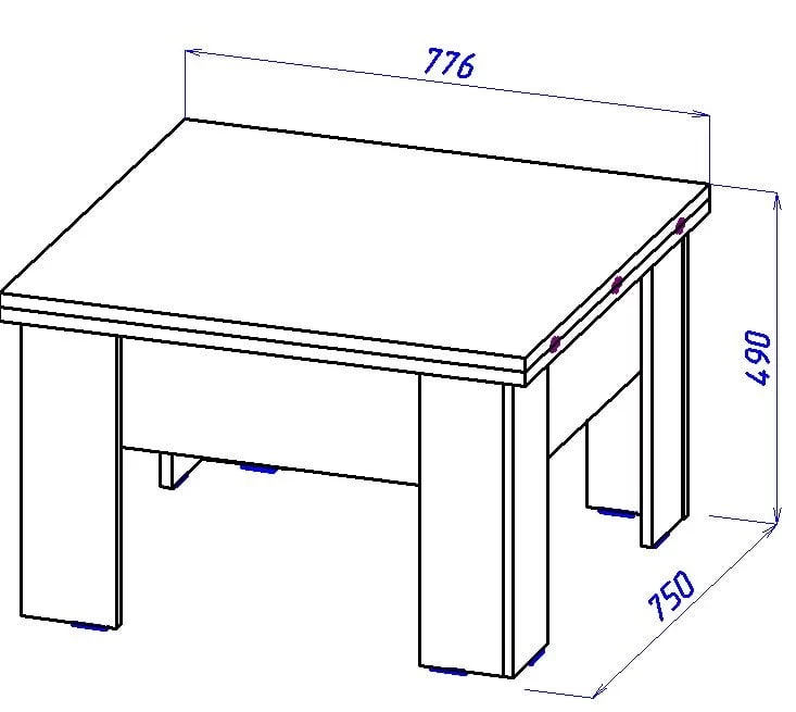 Стол-трансформер СТ 80-06 Дуб сонома_3