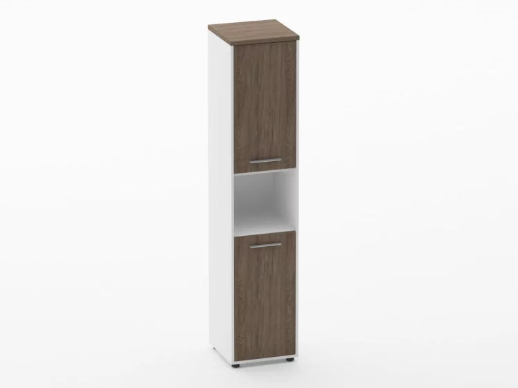 Шкаф 4 узкий закрытый, с нишей Deka 10.19.12Л Дуб Верцаска/Белый_0