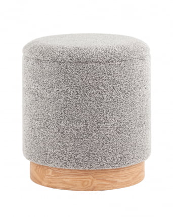 Пуф с ящиком Холли S букле серый_0