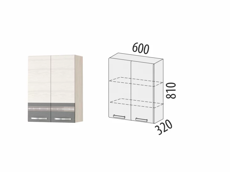 Шкаф кухонный Графит 74.06 Сосна Астрид /Ваниль/Графит_3