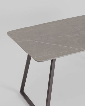 Стол обеденный Vermont 140*80 см керамика темная ножки серые_3