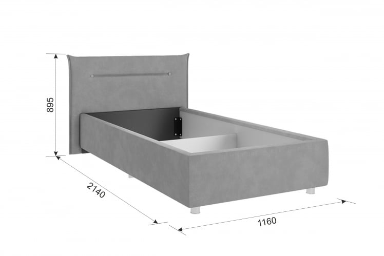 Кровать 0.9 Бест с подъем. механизмом ZP.KM0.9-02 нежно-розовый (велюр)_1