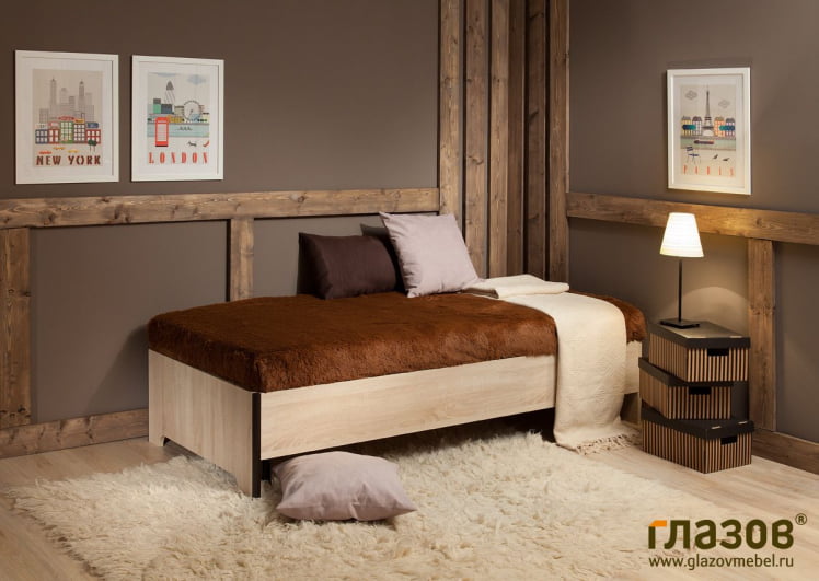 Кровать (900) Эко 5 Дуб сонома (спальня)_0