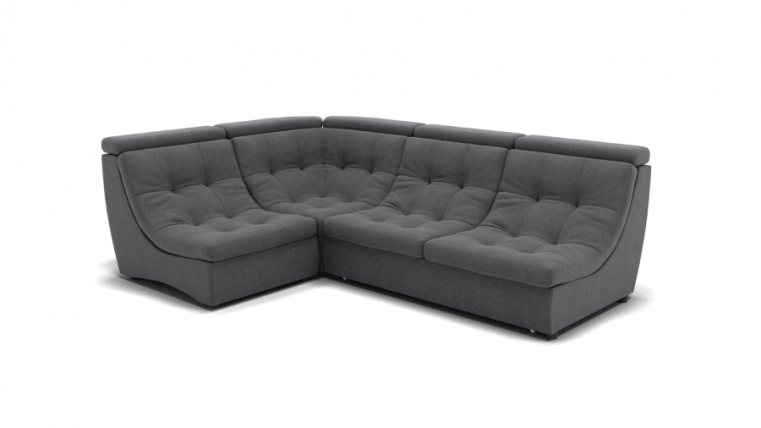 Диван Монако-3 (ЗР) Цвет фасада: Светло серый; Тип: Универсальный; Материал фасада: Металл/Велюр_0