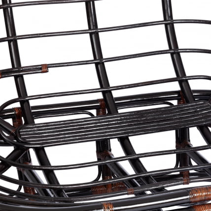 Диван MAMASAN/МАМАСАН 23/02 W /с подушкой/ подушка 182х119 см, 169х102х80 см, Antique brown (античный черно-коричневый), ткань, оранжевый, С 23_8