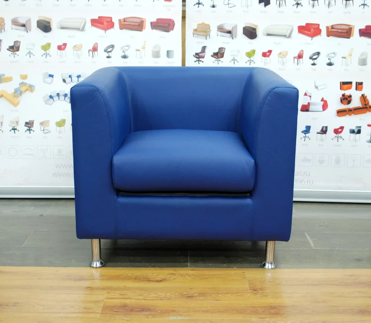 Кресло Опус иск.кожа цвет синий_1