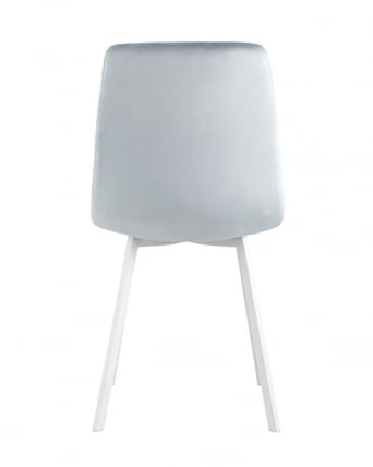 Комплект из двух стульев Chilly велюр серо-голубой ножки металл белые_5