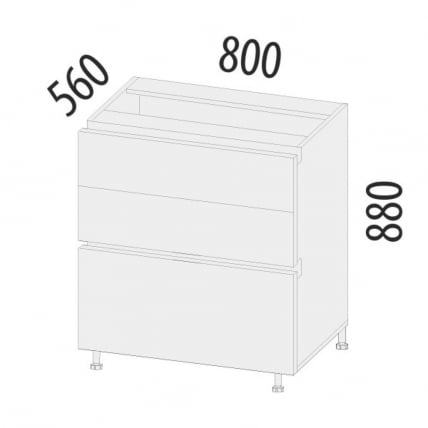 Напольный шкаф (3 ящика с системой плавного закрывания) Дакота 103.92_4