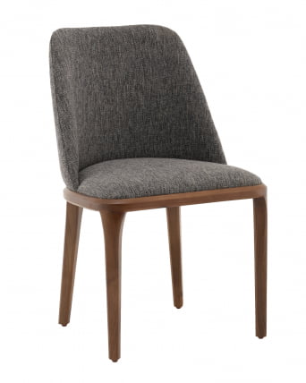 Стул Вудмайкл каркас дерево цвет темный орех рогожка темно-серый_0