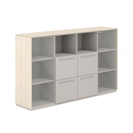 Шкаф средний с ящиками Atlas NZ-0326.YN.GS Ясень Наварра Серый камень_0