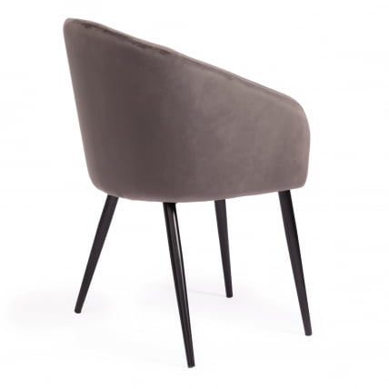 Кресло LA FONTAIN (mod. 004) вельвет/металл, 60 х 57 х 84 см , серый (HLR 24)/черный_2