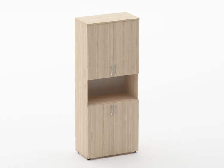 Шкаф высокий закрытый с нишей Glassy 6.19.111 Орех_0