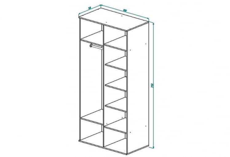 Шкаф двухстворчатый распашной Фантазия ШР-2 Ясень шимо темный Ясень шимо светлый_1