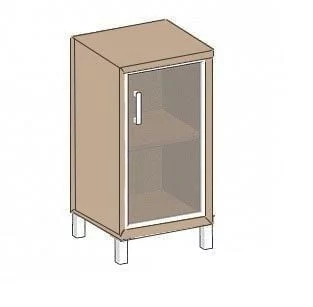 Стеллаж стекло тонированное В411.5 L Дуб девон_0