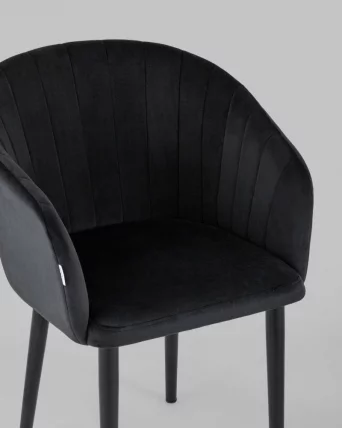 Стул с подлокотниками Нейтон велюр Черный_7