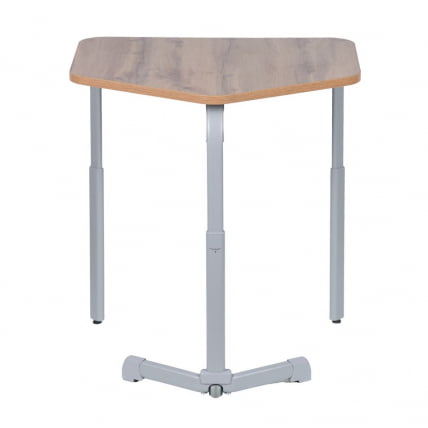 Парта одноместная трапеция (рост 3-7) Дуб Вотан/Металл Серый_1